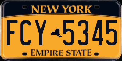 NY license plate FCY5345