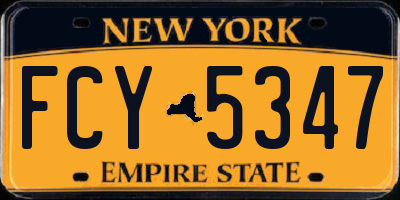 NY license plate FCY5347