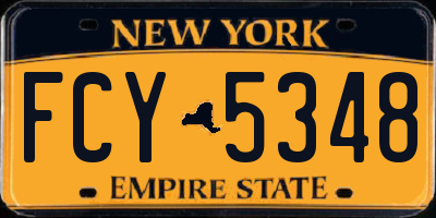 NY license plate FCY5348