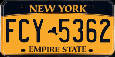 NY license plate FCY5362