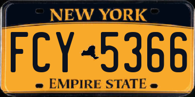 NY license plate FCY5366