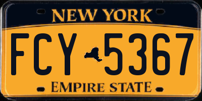 NY license plate FCY5367