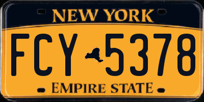 NY license plate FCY5378