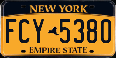 NY license plate FCY5380