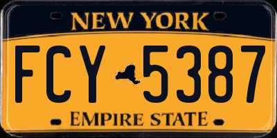 NY license plate FCY5387
