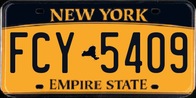 NY license plate FCY5409