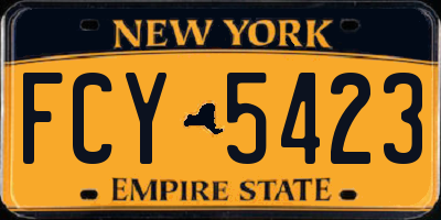NY license plate FCY5423