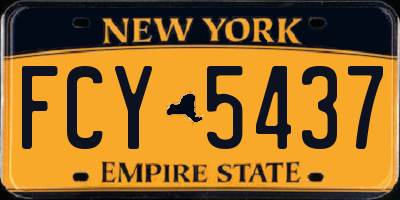 NY license plate FCY5437