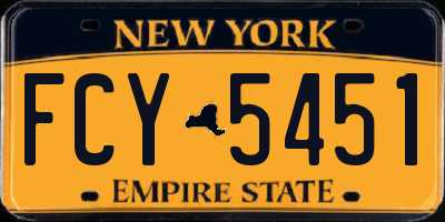 NY license plate FCY5451