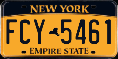 NY license plate FCY5461