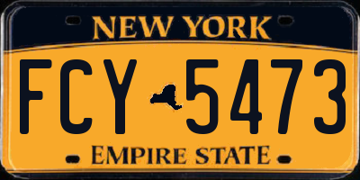 NY license plate FCY5473