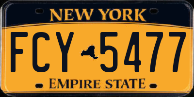 NY license plate FCY5477