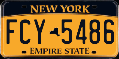 NY license plate FCY5486