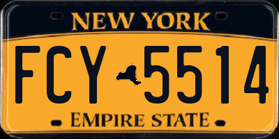 NY license plate FCY5514