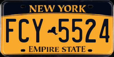 NY license plate FCY5524