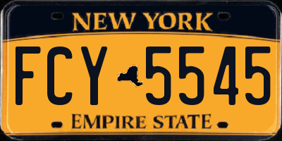 NY license plate FCY5545