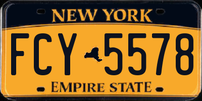 NY license plate FCY5578