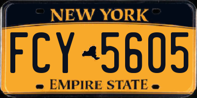 NY license plate FCY5605