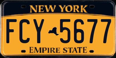 NY license plate FCY5677