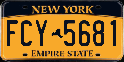 NY license plate FCY5681