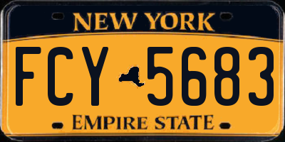 NY license plate FCY5683