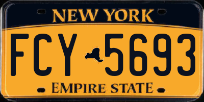NY license plate FCY5693