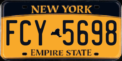 NY license plate FCY5698