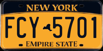 NY license plate FCY5701