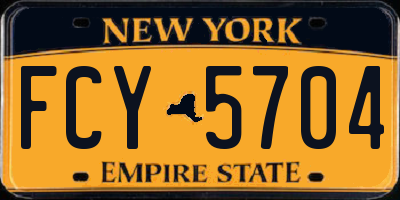 NY license plate FCY5704