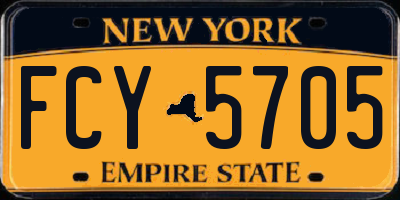 NY license plate FCY5705