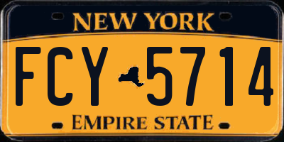 NY license plate FCY5714