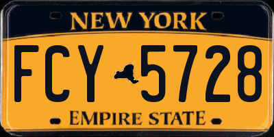 NY license plate FCY5728