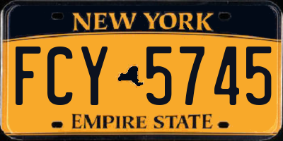 NY license plate FCY5745