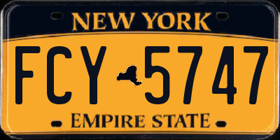 NY license plate FCY5747
