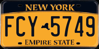 NY license plate FCY5749