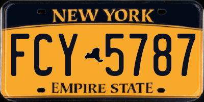 NY license plate FCY5787