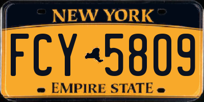 NY license plate FCY5809