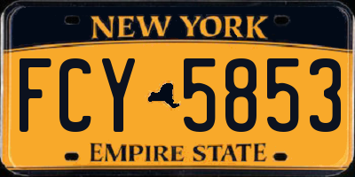 NY license plate FCY5853