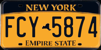 NY license plate FCY5874
