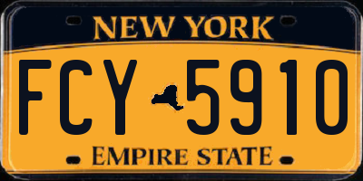 NY license plate FCY5910