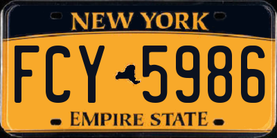 NY license plate FCY5986