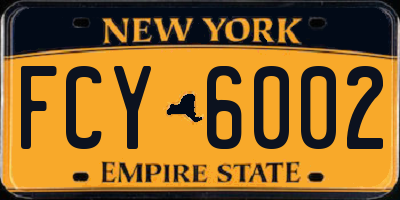 NY license plate FCY6002