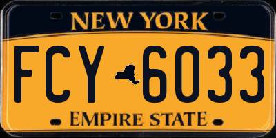 NY license plate FCY6033