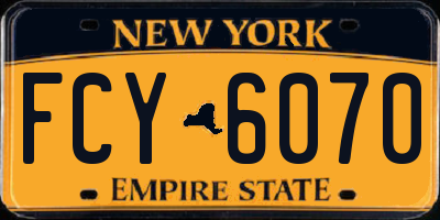 NY license plate FCY6070