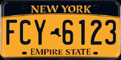 NY license plate FCY6123