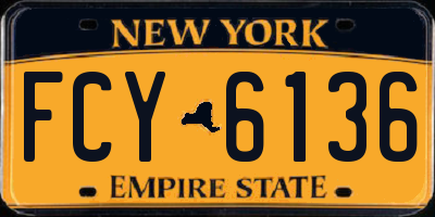 NY license plate FCY6136