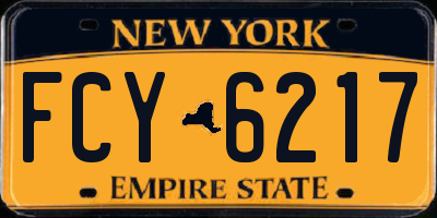 NY license plate FCY6217