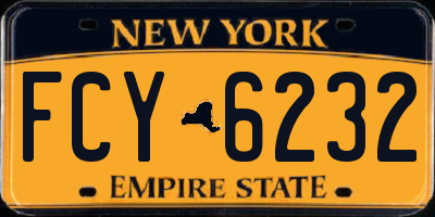 NY license plate FCY6232