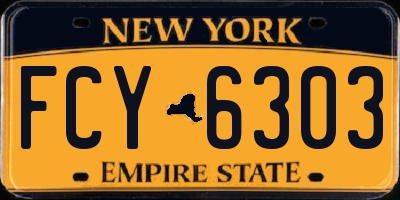 NY license plate FCY6303