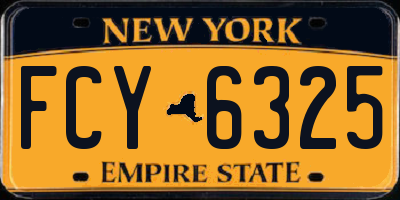 NY license plate FCY6325